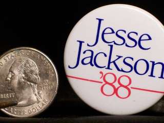 Jesse Jackson 1988 President Campaign Political Pin Back Metal Button 