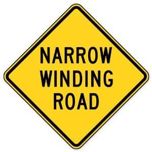  Narrow Winding Road Road Sign car bumper sticker 4 x 4 