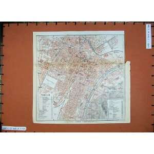  1909 Colour Map Street Plan Torino Piazza DArmi Fiume 
