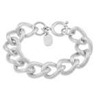  Stainless Steel Textured 7.5 inch Curb Link Bracelet (16 