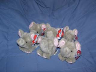 Puffkins LOT of 6 ELLY The ELEPHANT KEYCHAINS MWT  