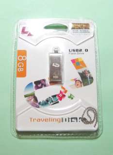 Mini Key Chain Swivel USB 2.0 Flash Drive 8GB   Silver  