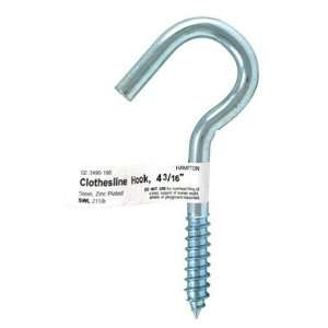 Hampton Clothesline Hook 1,11/16,15/16,4 3/16 Dia.3/8 1 1/2 Thrd 