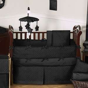   Black Minky Dot Baby Bedding   9pc Crib Set by JoJO Designs Baby