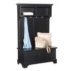Home Styles Hall Tree Coat Hanger with Storage Bench in Ebony Finish
