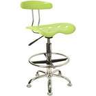    GG   Vibrant Apple Green and Chrome Drafting Stool with Tractor Seat