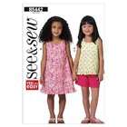 Butterick Patterns B5442 Toddlers/Childrens Top, Dress and Shorts 