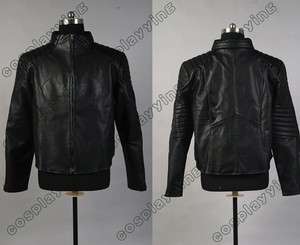 Batman Black Leather Shield Jacket Costume  
