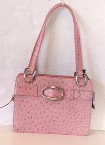 TOSCA BLU TOTE BAG ROSE leather ITALY OSTRICH NWT  