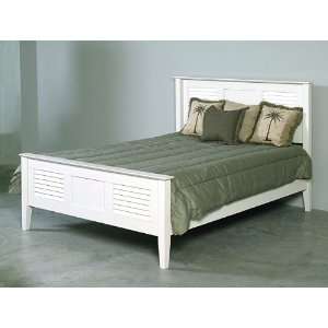  Pine Queen Size Bed   Shutter Collection Antique White 