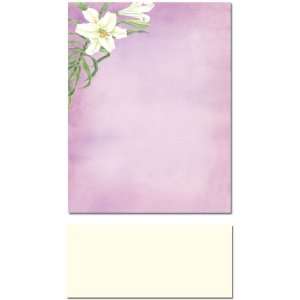  200 Easter Lily Purple Letterhead Sheets and 200 Ivory 