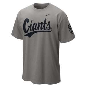 San Francisco Giants Grey Heather Nike 2012 Script Wordmark T Shirt