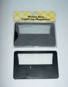 TWO WALLET/CREDIT CARD SIZE LIGHT UP MAGNIFIER NIP NEW  