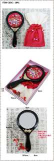compact cosmetic mirror hand made needle work makeup portable porket 