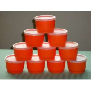  Tupperware Vintage Orange Snack Cup Set of 10 Everything 