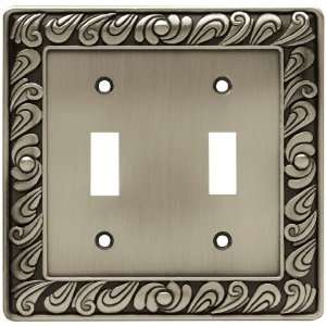  BRAINERD 64039 Paisley Double Switch Wall Plate, Brushed 