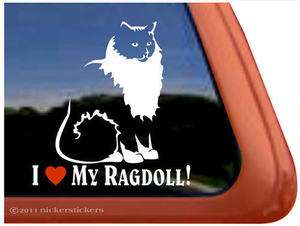 LOVE MY RAGDOLL ~ Ragdoll Cat Kitty Kitten Window Decal Sticker 