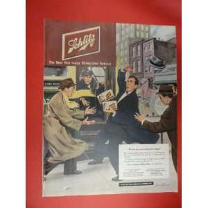 Schlitz Beer Print Ad. Orinigal 1951 Vintage Collier,s Magazine ad 