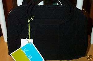 Vera Bradley Retired Cute Black Microfiber Bangle Bag  
