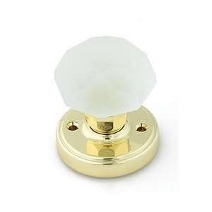  2 1/8 Dia Frosted Crystal &Brass Privacy Door Knob
