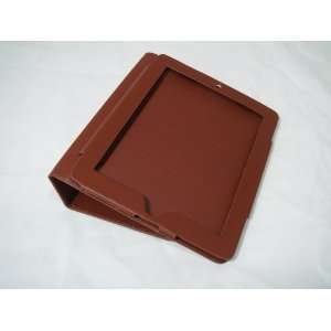   Brown Leather Case Cover for Apple iPad 3 Way View 