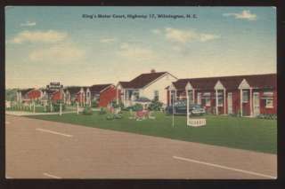 Postcard Wilmington NC Kings Motor Court view 1940s  