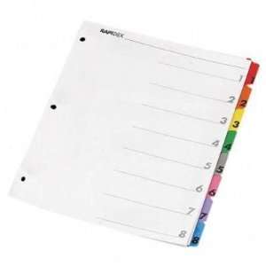  Index Dividers W/Table Of Contents Page, Punched, 8 Tab 