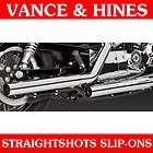   Chrome StraightShots HS Slips Ons Mufflers 04 12 Harley Sportster