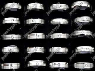 Wholesale Lot100 High Quality CZ Stainless steel Rings  