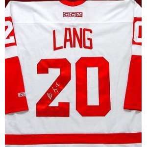   Lang Autographed Hockey Jersey (Detroit Red Wings)