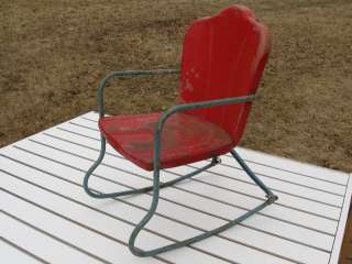 Antique Metal Childs/Dolls Outdoor Rocking Chair Very Cute  