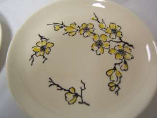 Stetson China Co 4 small plates Yellow Dogwood vintage  