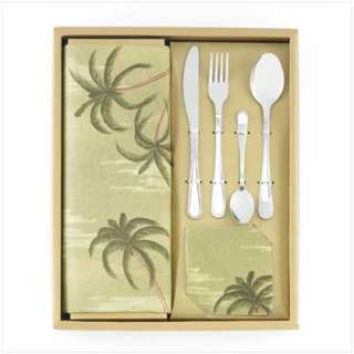 PALM TREE TABLE TOP SET Tropical Kitchen Flatware NEW  