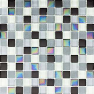   or Bathroom Black Shades Polished Frosted Iridescent Glass Mosaic Tile