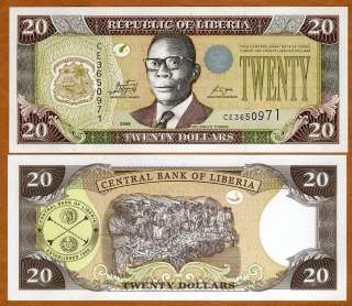 Liberia / Africa, 20 dollars, 2009, P 28 New, UNC  