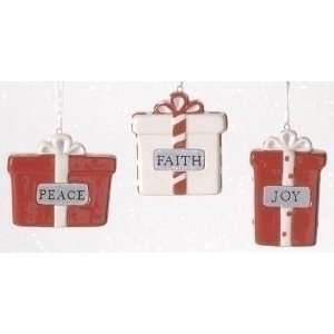 Club Pack of 12 Joy to the World Gift Box Present Christmas Ornaments