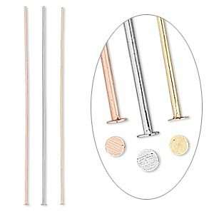 inch HEADPIN MIX 3 colors Silver~Gold~Copper 144 Pins  