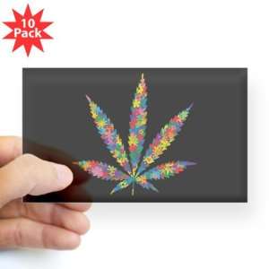   Sticker Clear (Rectangle 10Pk) Marijuana Flowers 60s 