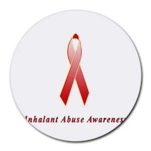  Inhalant Abuse Awareness Ribbon Round Mouse Pad Office 