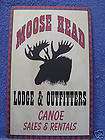 Moose Head Lodge Tin Metal Sign Rustic Decor Canoe