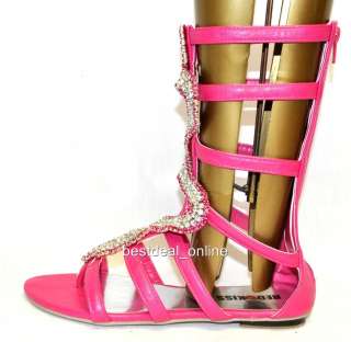 Red Kiss Lola Pink Calf Gladiator Sandals Sz F/5.5   10  