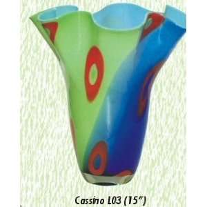    Blue Cassino Vase Hand Blown Modern Glass Vase