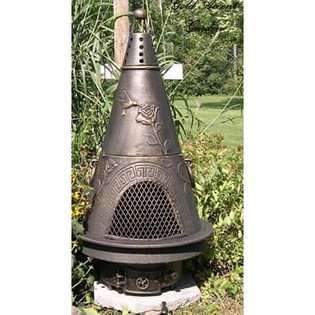 The Blue Rooster Company Garden Chiminea Outdoor Fireplace   Antique 