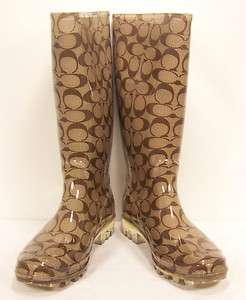  Pixy 12CM Signature C Khaki/Brown Rain Boots Shoes NEW IN BOX A7484
