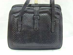   Vintage Black Authentic Snake Skin & Leather Handbag, Purse  