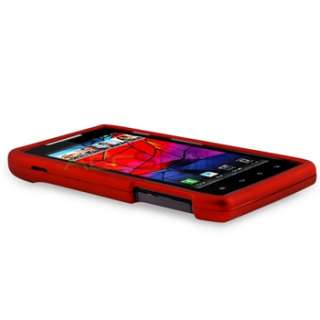   +Blue+Red Hard Case+Privacy Film For Motorola Droid Razr XT910  