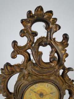 Antique 1906 Cast Iron Figural Mantel Clock Ansonia Vintage Art 