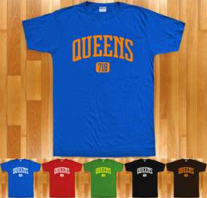 QUEENS T shirt   Area Code 718   New York NYC XS 4XL  