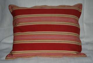 Red, Pink, Taupe French Antique Red Ticking Pillow  