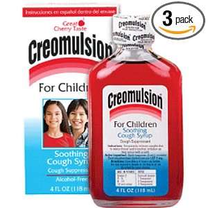 Creomulsion Childrens Cough Syrup, 4 Ounce (Pack of 3 